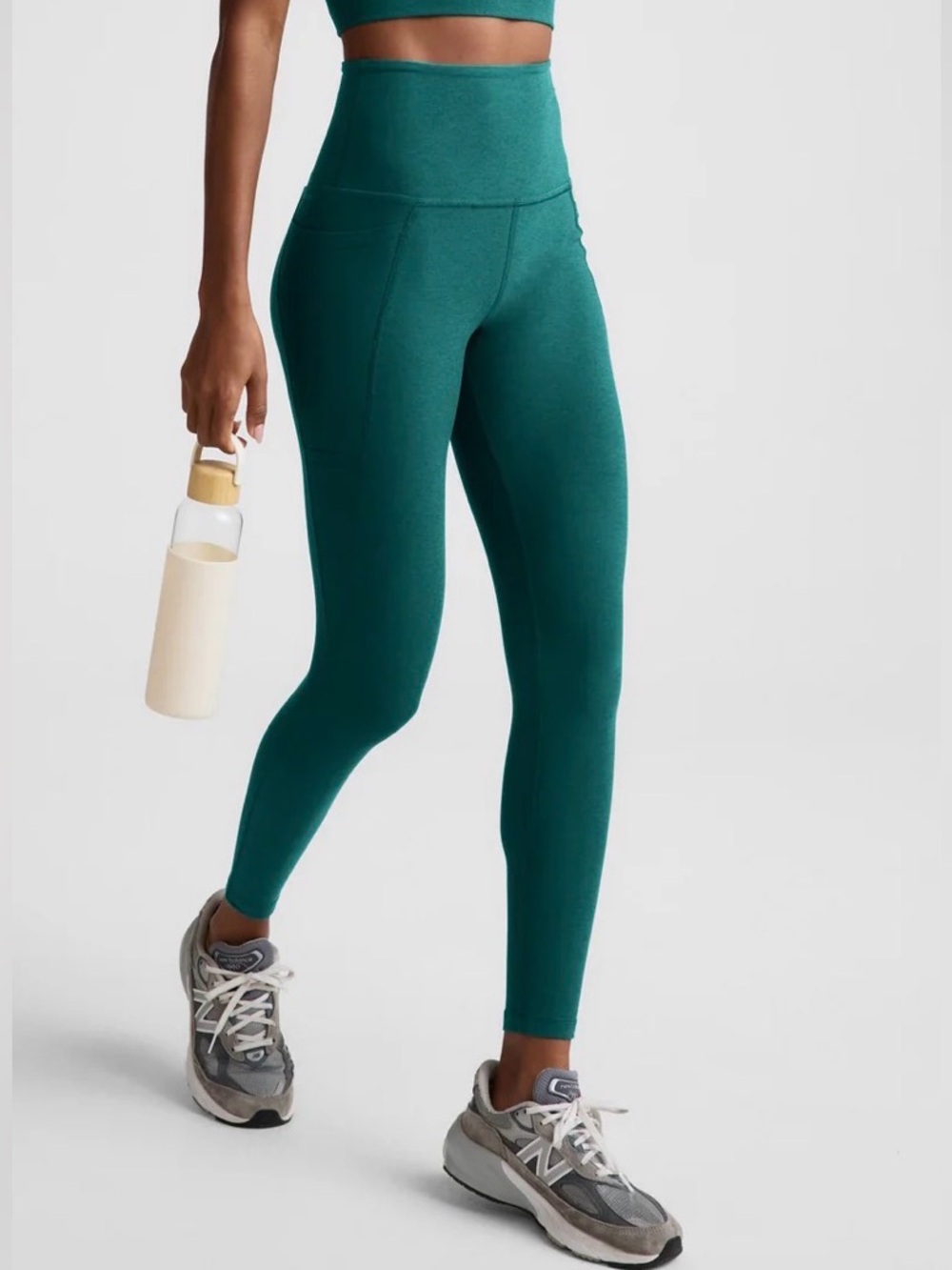 Beyond Yoga Spacedye™Out Of Pocket High Waisted Midi Legging Teal Sea Heather XS